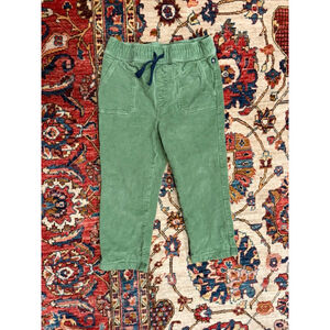 Petit Bateau Green Corduroy Jogger Pants Kids Pull-On Elastic Waist